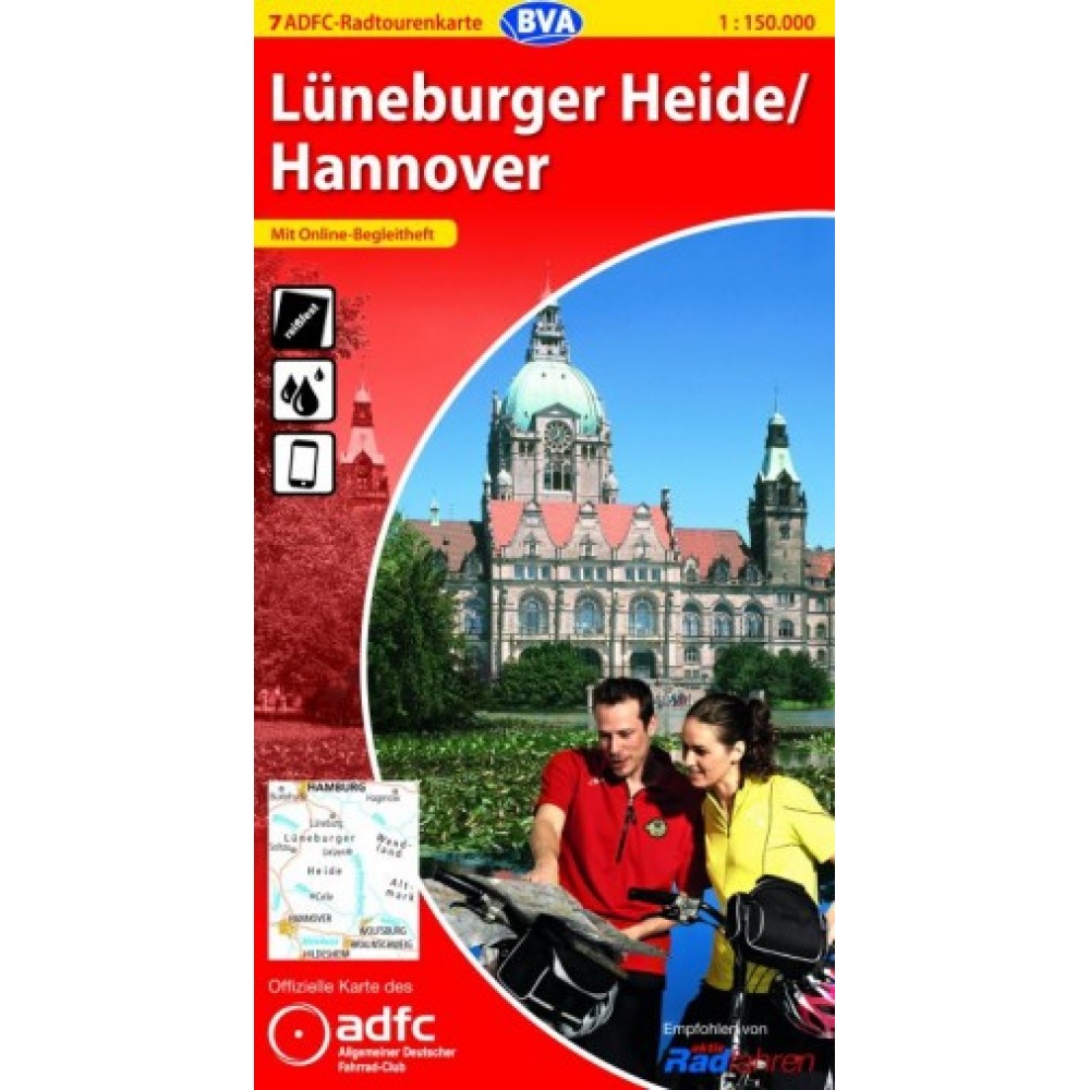 7 Cykelkarta Tyskland Lüneburger Heide-Hannover 1:150.000